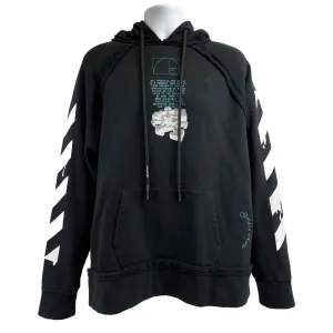 Off White - Dripping Arrows Incompiuto Hoodie - Black Jacket - Size S