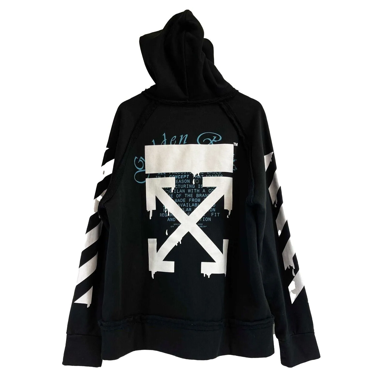 Off White - Dripping Arrows Incompiuto Hoodie - Black Jacket - Size S