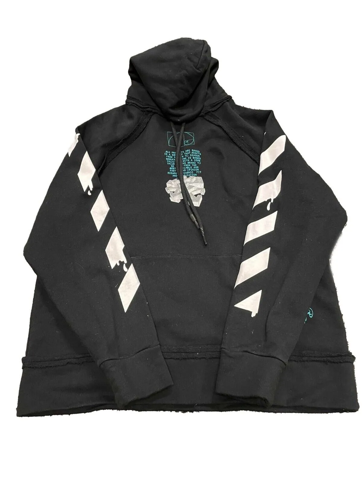 Off White - Dripping Arrows Incompiuto Hoodie - Black Jacket - Size S