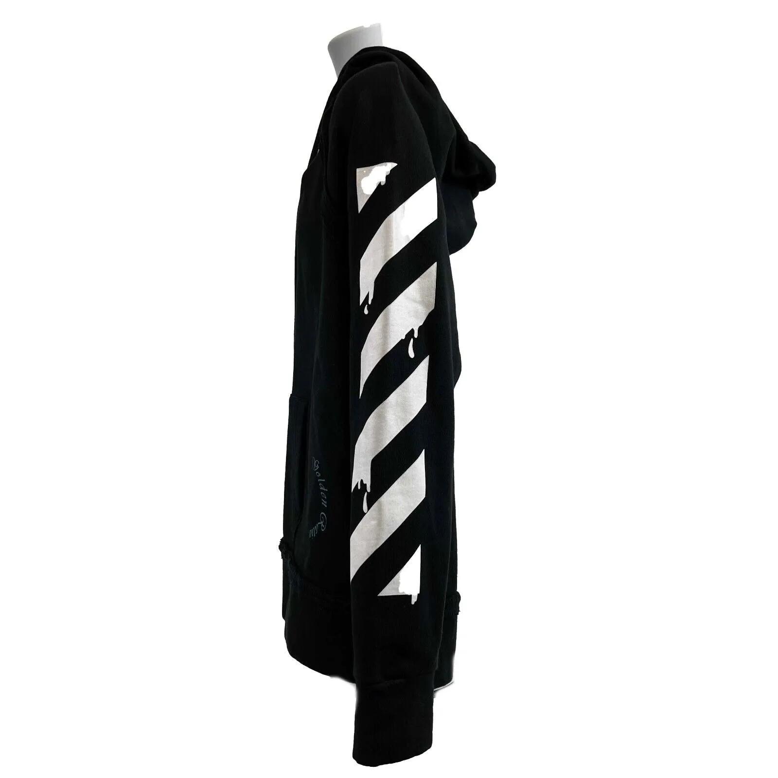 Off White - Dripping Arrows Incompiuto Hoodie - Black Jacket - Size S