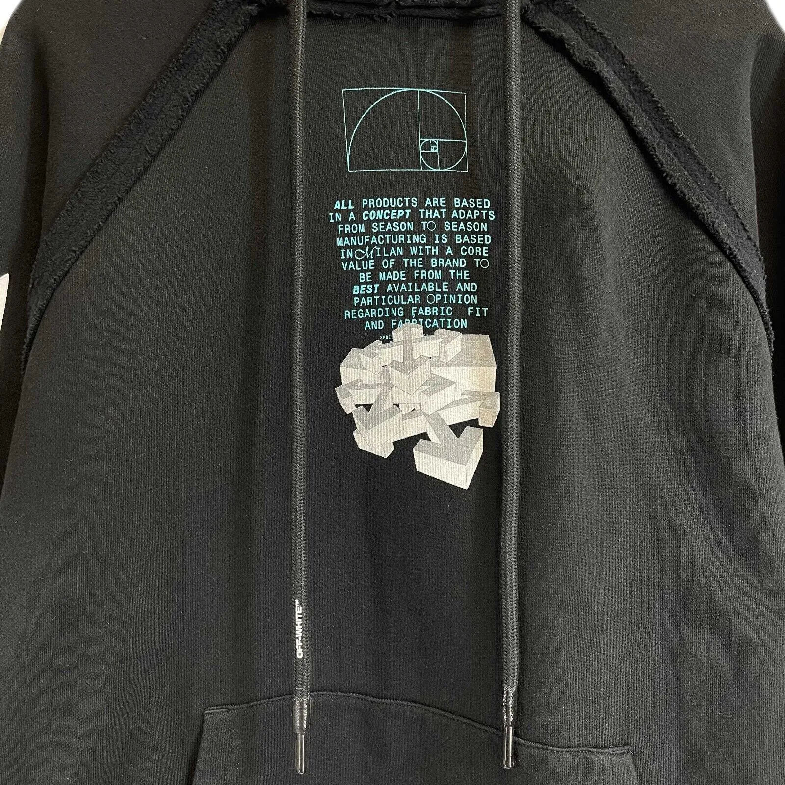 Off White - Dripping Arrows Incompiuto Hoodie - Black Jacket - Size S