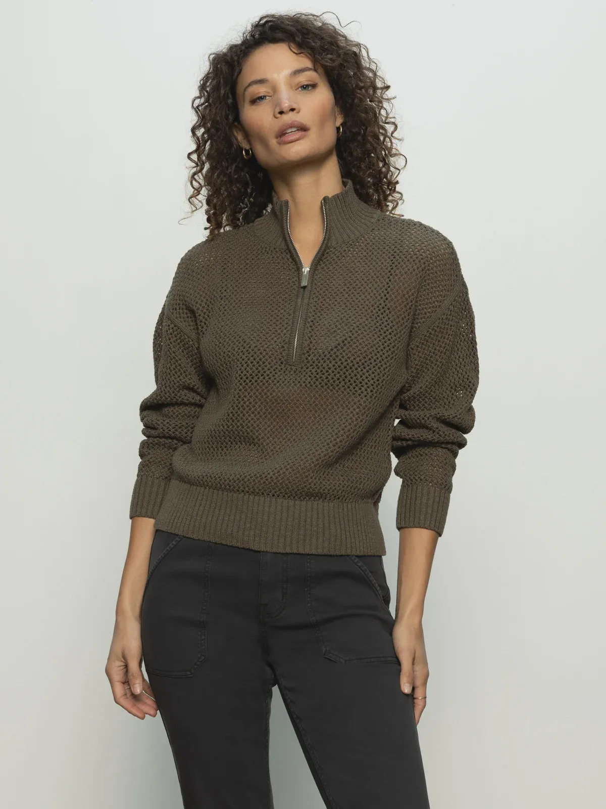 OPEN KNIT 1/2 ZIP