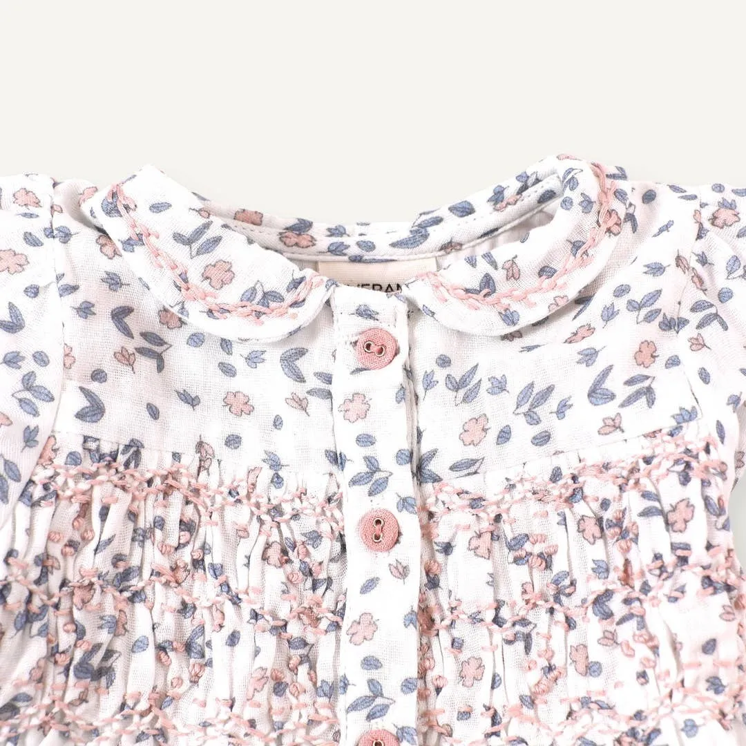 Organic Floral Hand-smocked Bubble