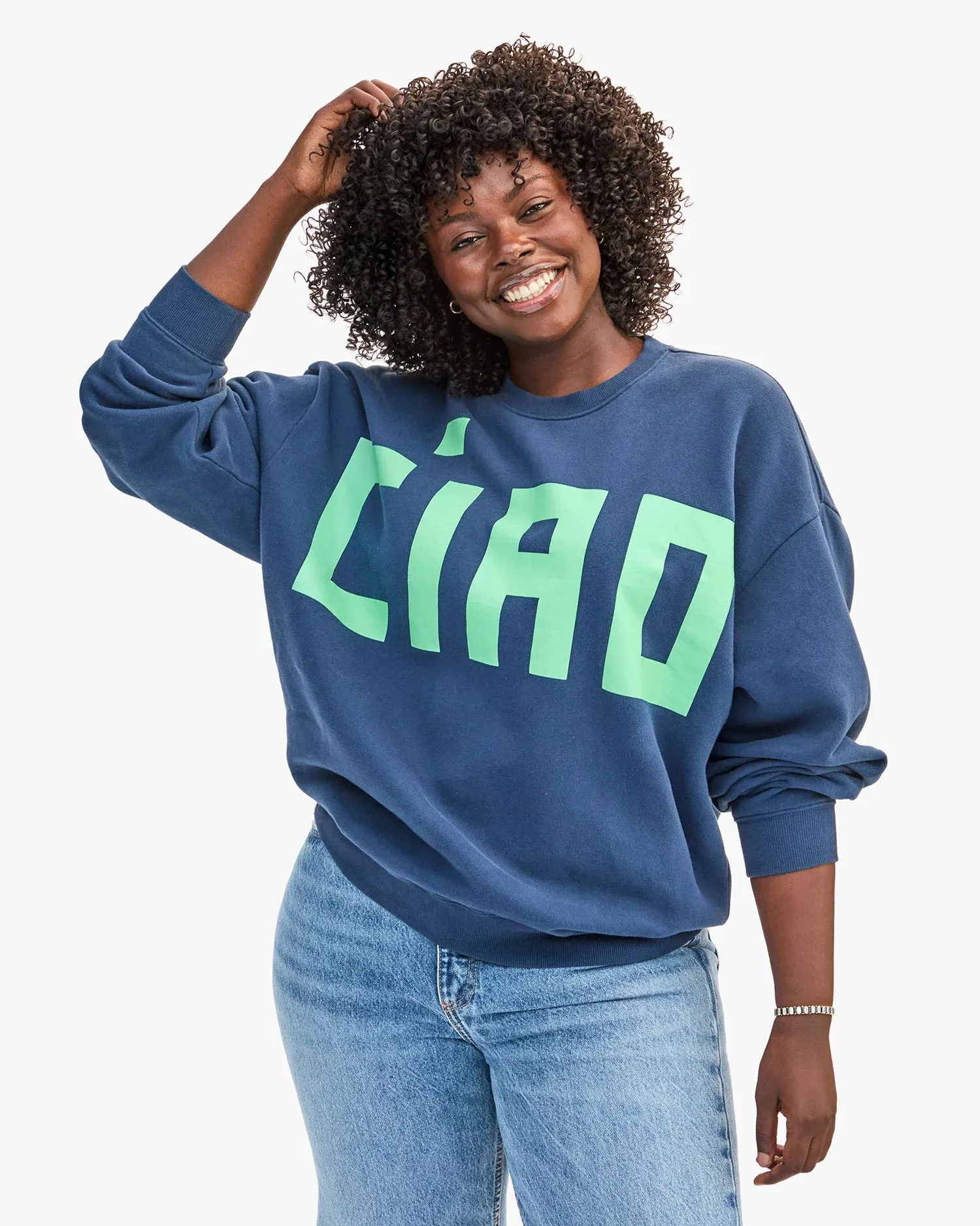 Oversized Sweatshirt - Navy w/ Mint Grand Block Ciao