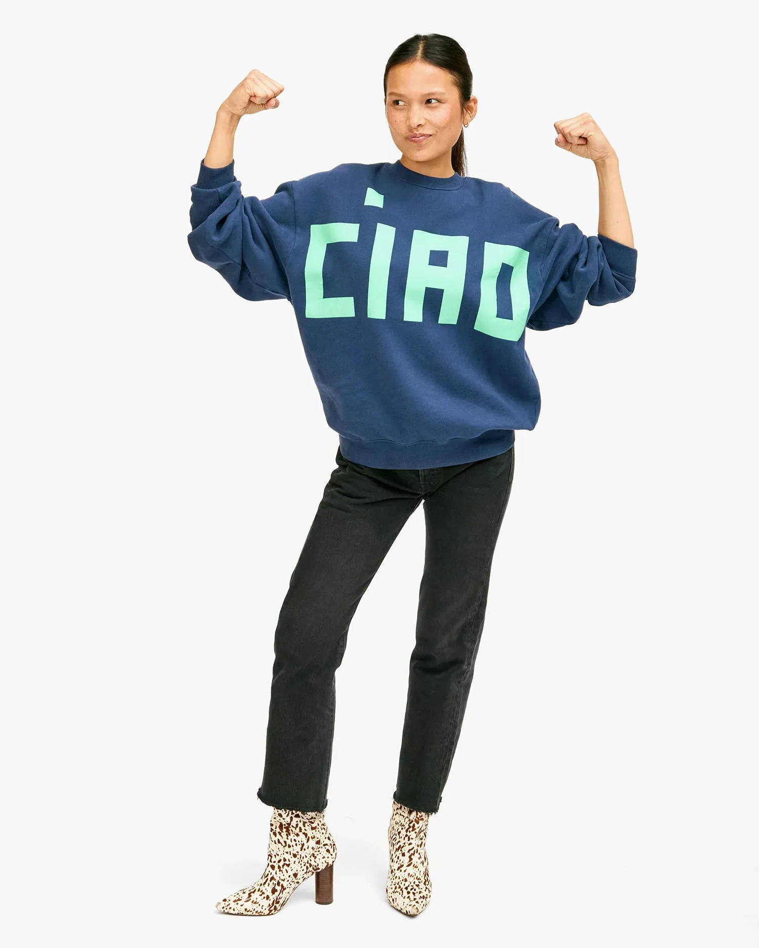 Oversized Sweatshirt - Navy w/ Mint Grand Block Ciao
