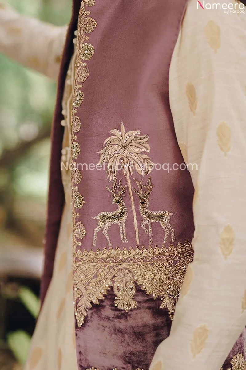 Pakistani Men's Clothes in Waistcoat Mens Sherwani #GN51