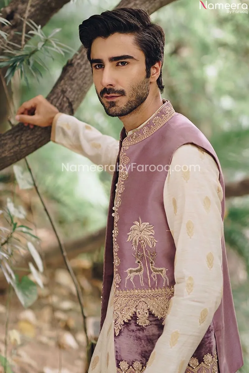 Pakistani Men's Clothes in Waistcoat Mens Sherwani #GN51