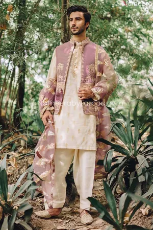 Pakistani Men's Clothes in Waistcoat Mens Sherwani #GN51
