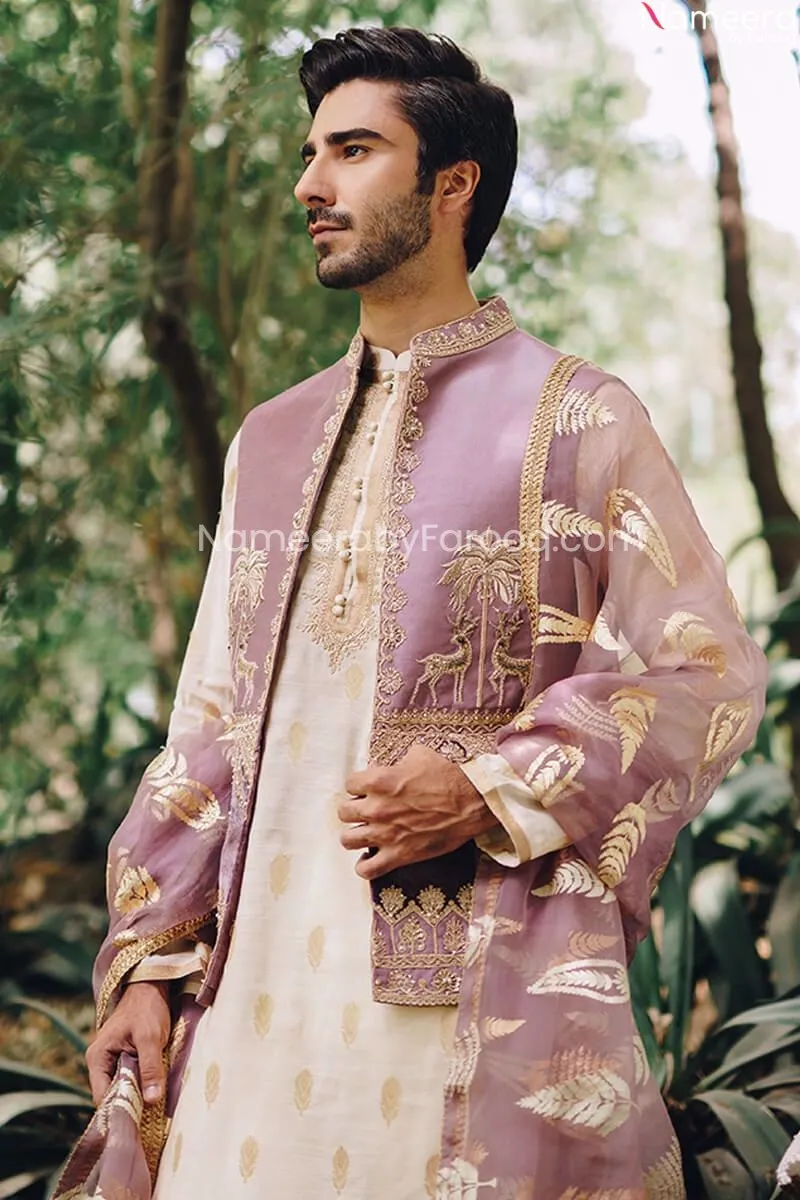 Pakistani Men's Clothes in Waistcoat Mens Sherwani #GN51