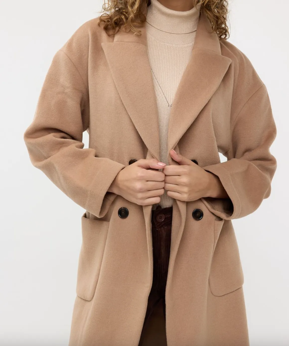 Patch Pocket Coat-Camel