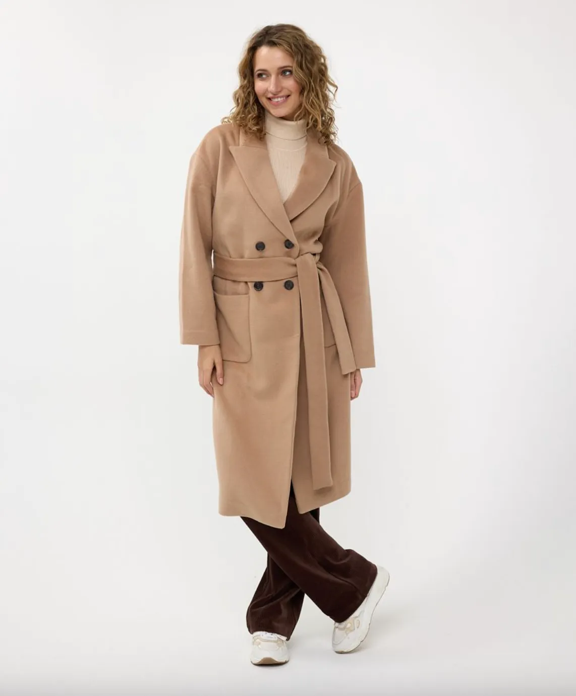 Patch Pocket Coat-Camel