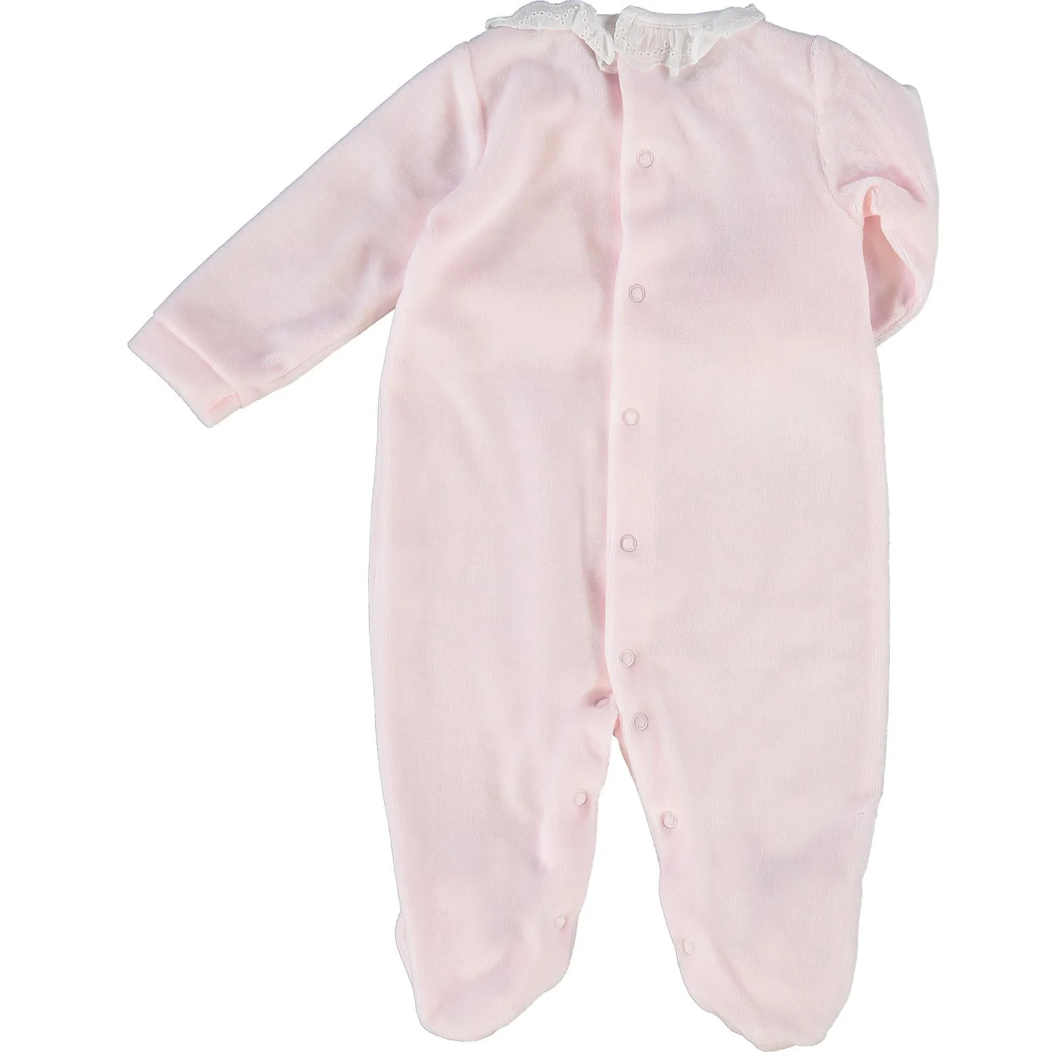 Pink Velour Embellished All In One