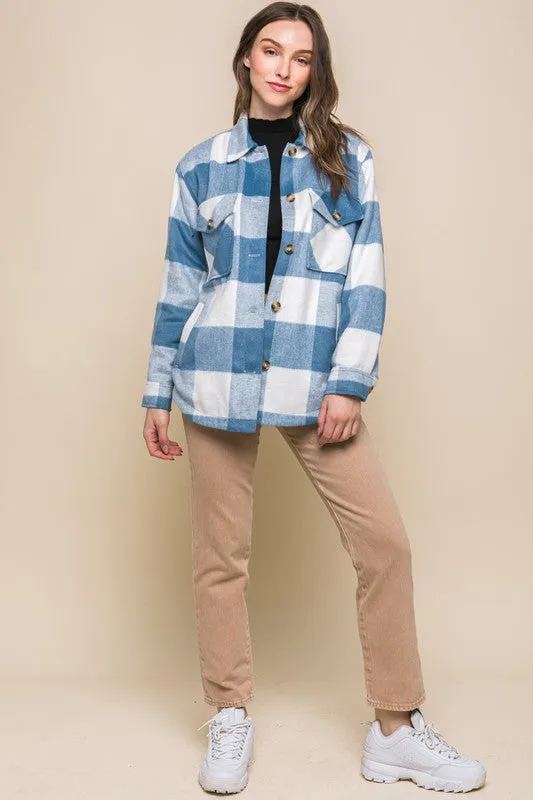 Plaid Front Pocket Detail Jacket