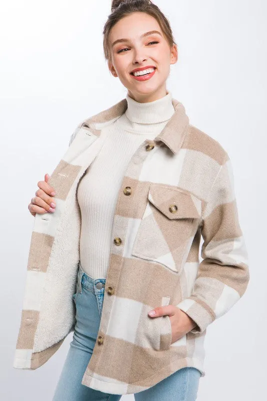 Plaid Front Pocket Detail Jacket