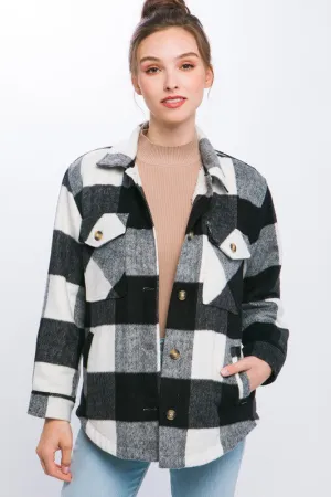 Plaid Front Pocket Detail Jacket