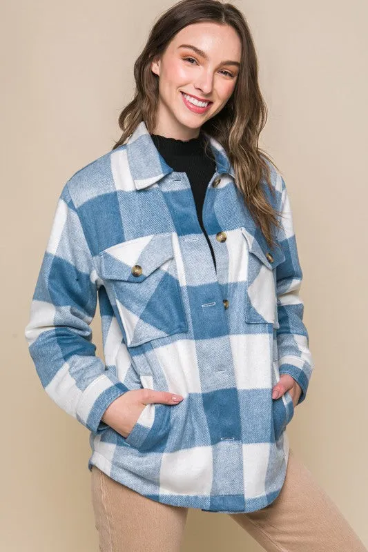 Plaid Front Pocket Detail Jacket