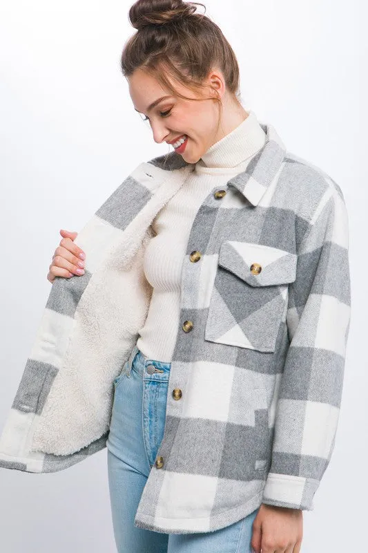 Plaid Front Pocket Detail Jacket
