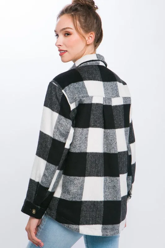 Plaid Front Pocket Detail Jacket