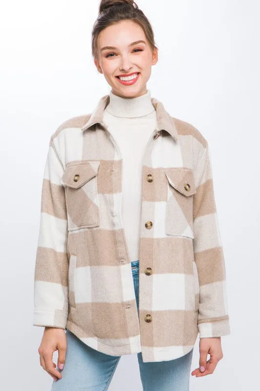 Plaid Front Pocket Detail Jacket