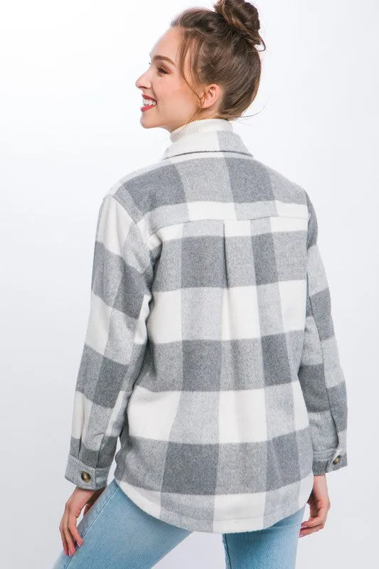 Plaid Front Pocket Detail Jacket