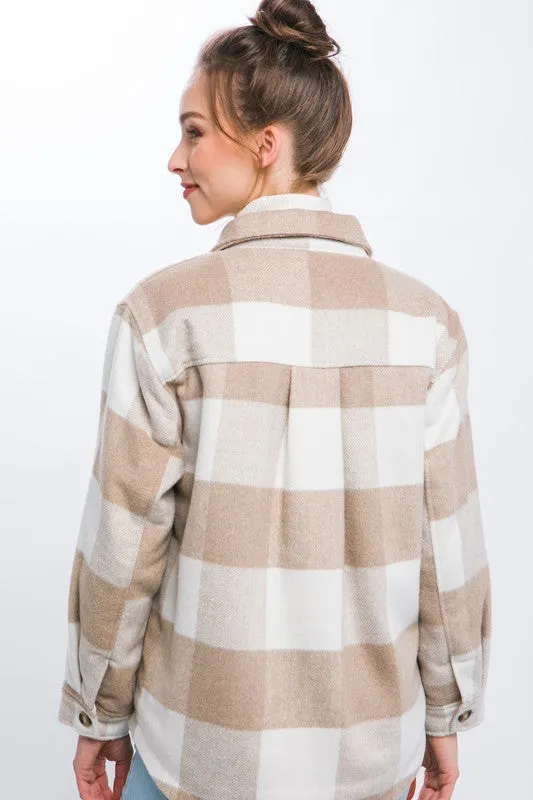 Plaid Front Pocket Detail Jacket