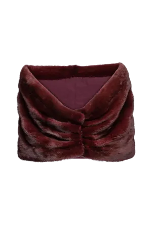 Pleated Red Jewel Mink Fur Stole