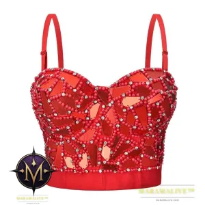 Plexiglass Studded Corset, Wearing Stage Performance Clothes, Sequined Camisole, Women's New European And American Tube Top