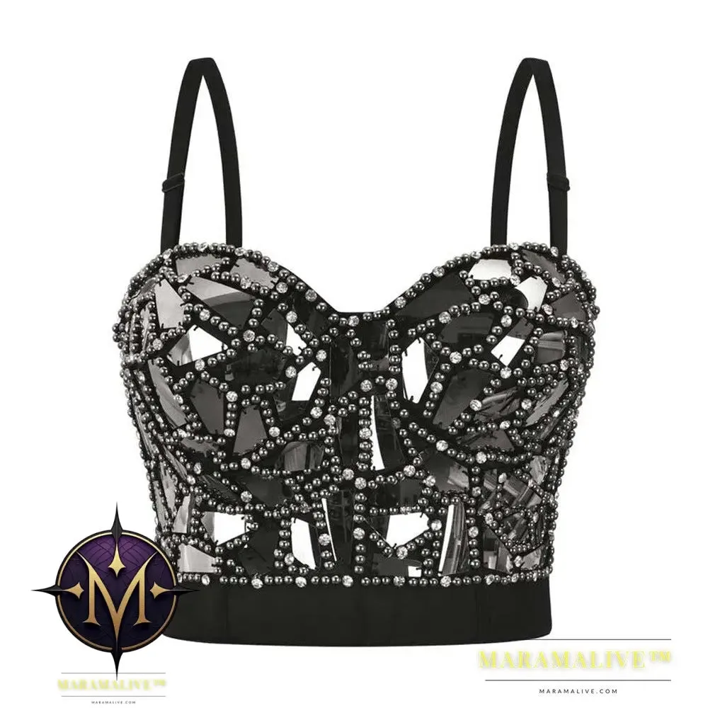 Plexiglass Studded Corset, Wearing Stage Performance Clothes, Sequined Camisole, Women's New European And American Tube Top