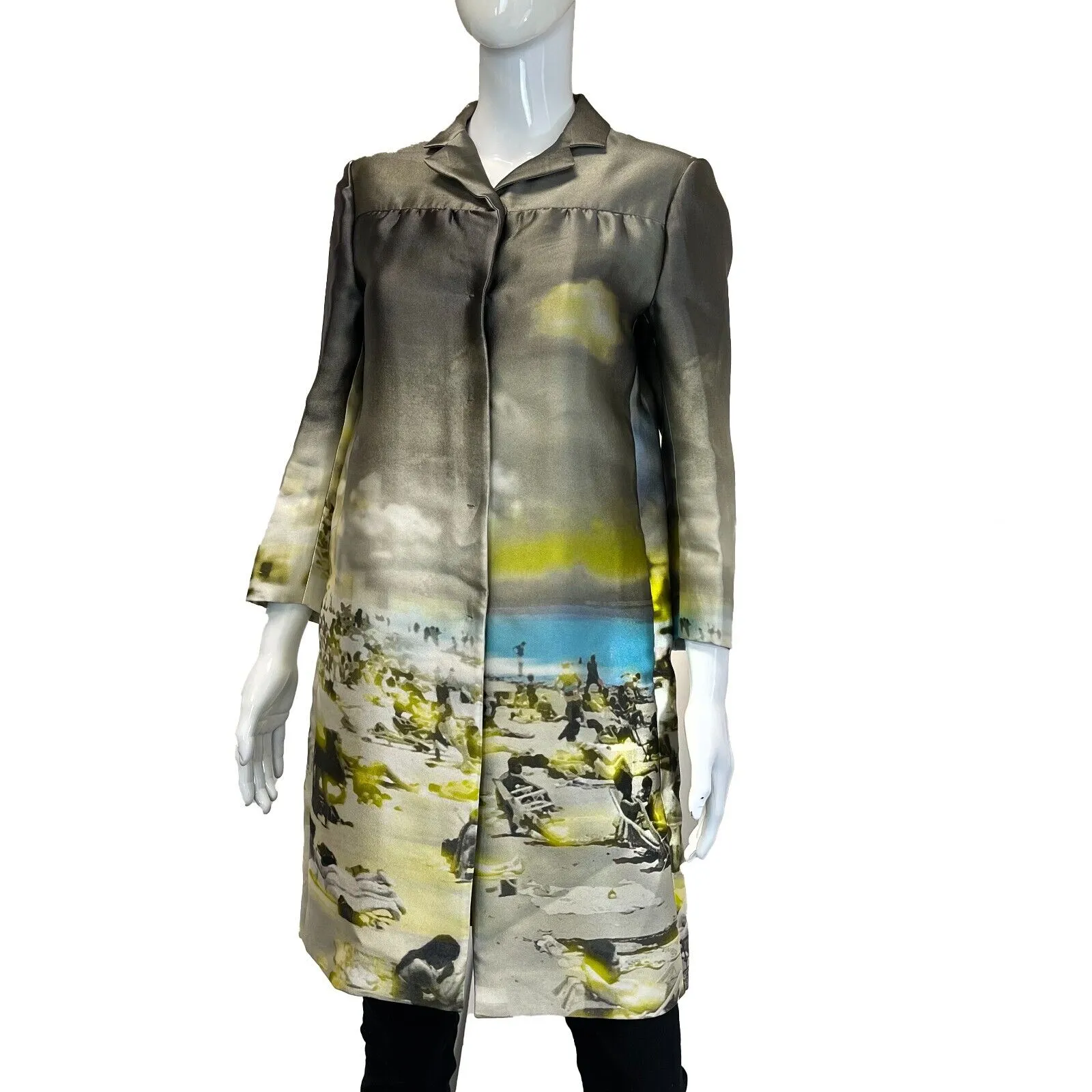 Prada Silk Printed Coat Super rare Multicolor - 38 US 2 Excellent Spring 2010