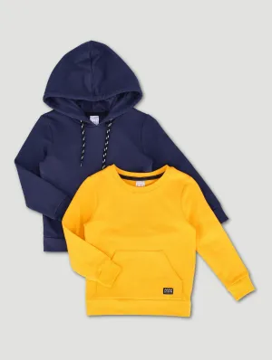 Pre-Boys 2 Pack Fleece Tops - Mustard/Navy