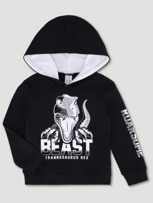 Pre-Boys Dino Print Hoody - Black