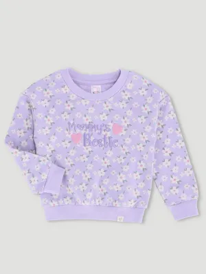 Pre-Girls Floral Track Top - Pink