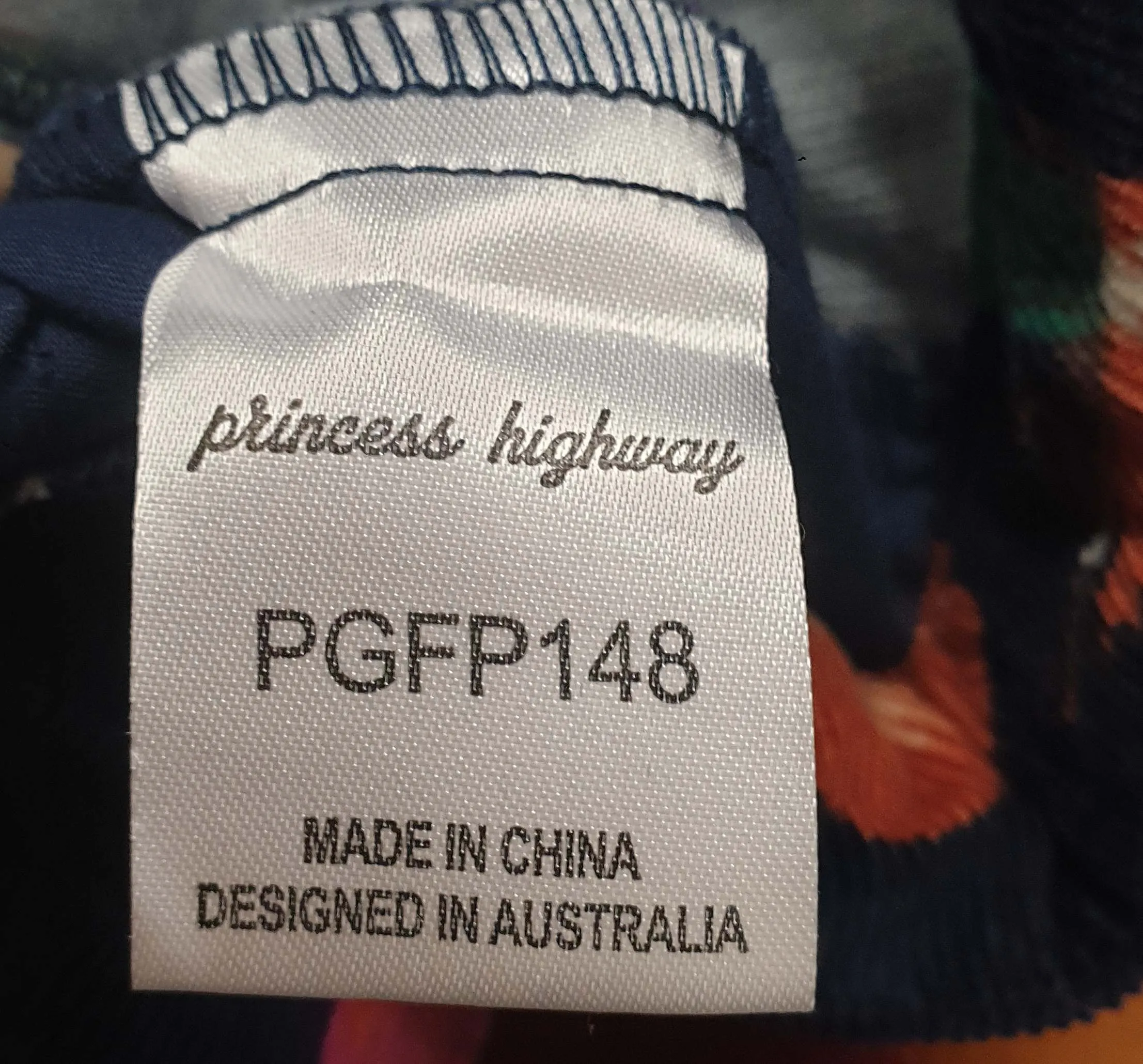 Princess Highway navy straight leg cords with people and weather print size 10