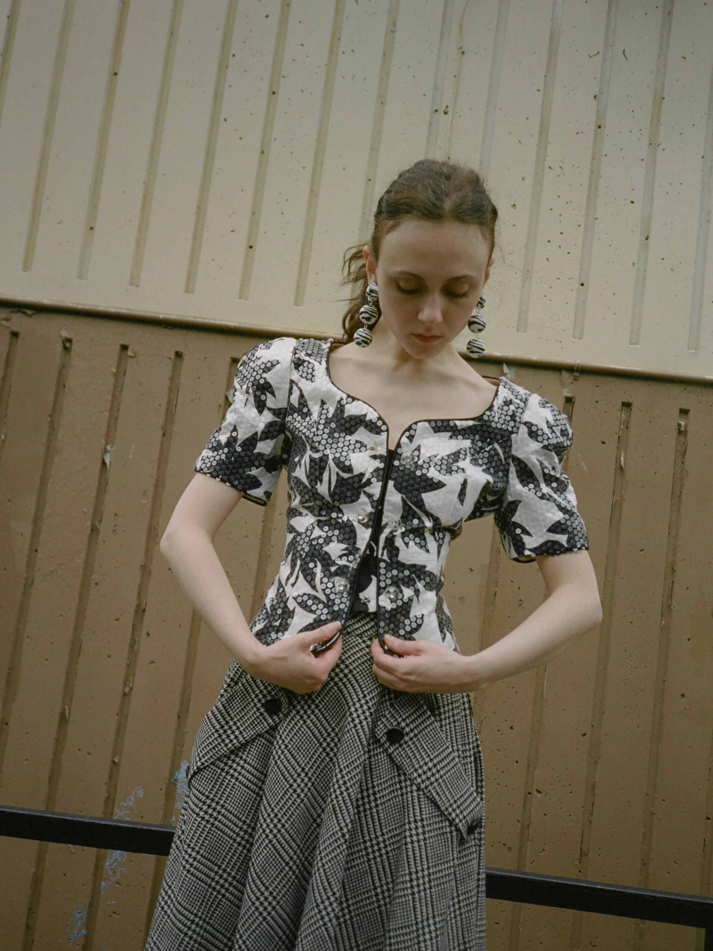 Puff Sleeve Sequined Top
