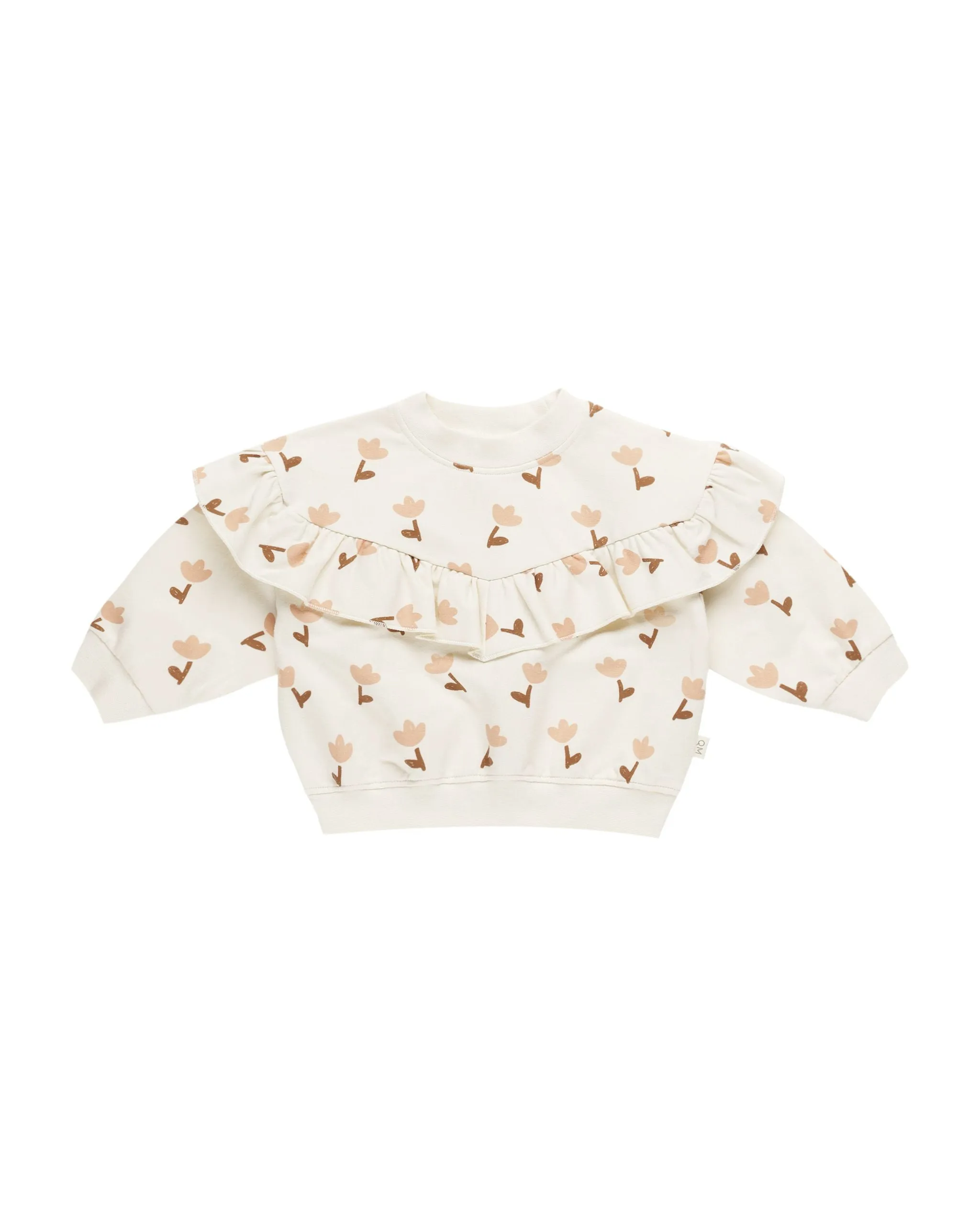 Quincy Mae - Ruffle Fleece Sweater - Tulips