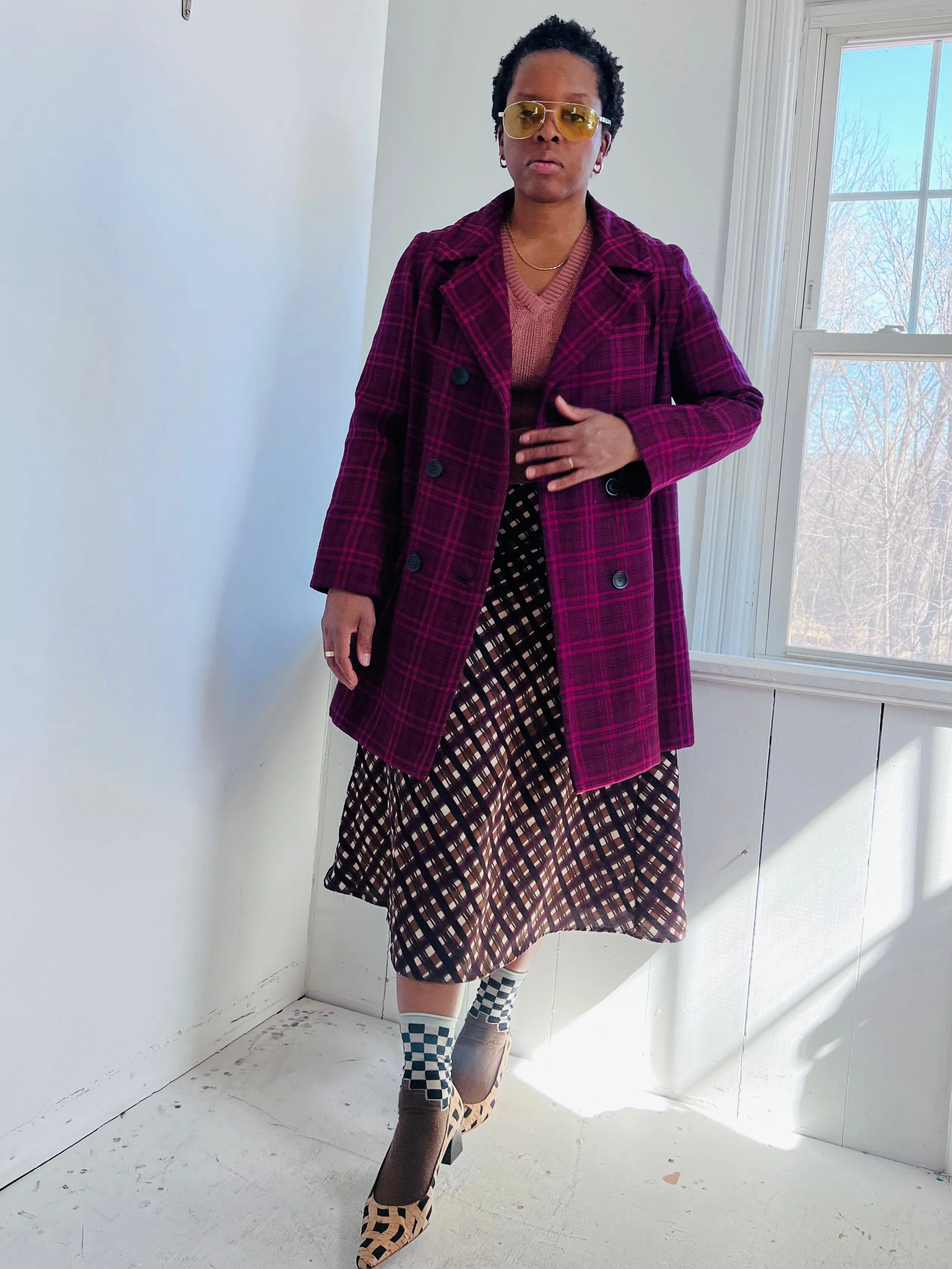 Raspberry Trench Coat