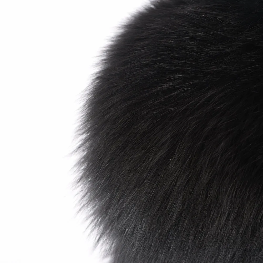 Real Fox Fur Vest 4 Rows Women's Winter Dark Grey Genuine Fur Gilet
