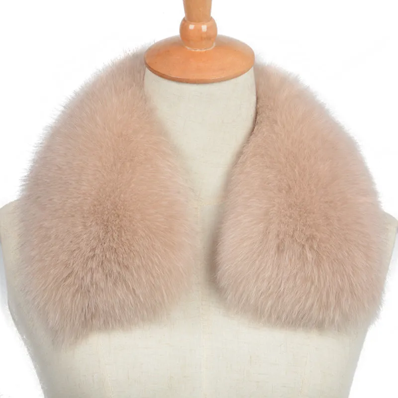 Real Fox Fur Winter Spring Neck Shawl Beige Collar