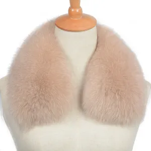 Real Fox Fur Winter Spring Neck Shawl Beige Collar