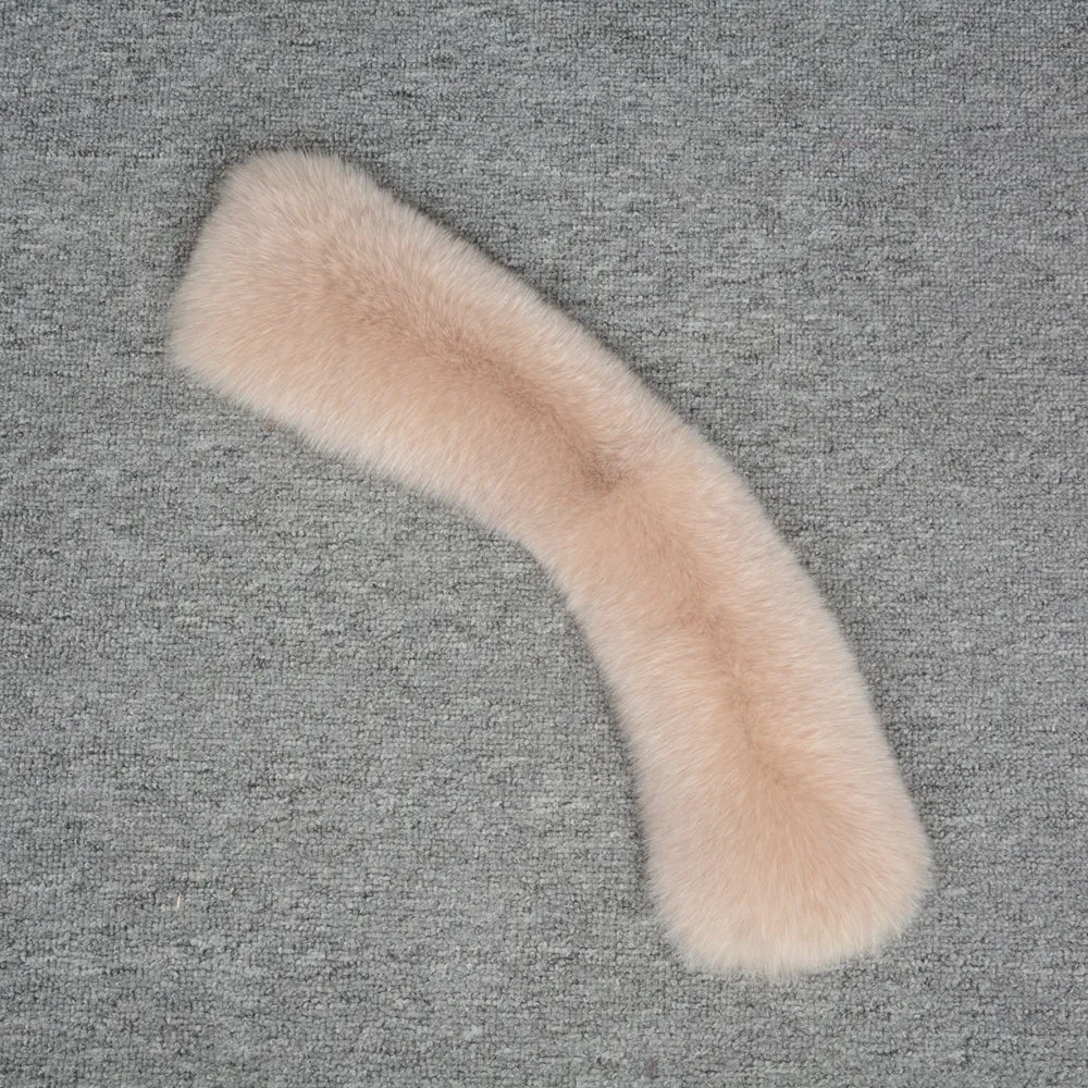 Real Fox Fur Winter Spring Neck Shawl Beige Collar