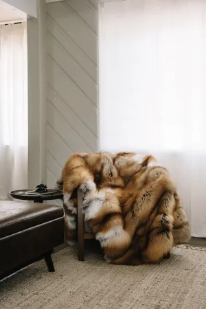 Red Fox Fur Throw