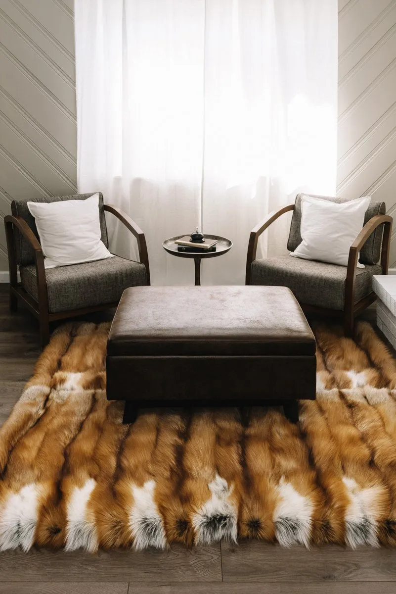 Red Fox Fur Throw