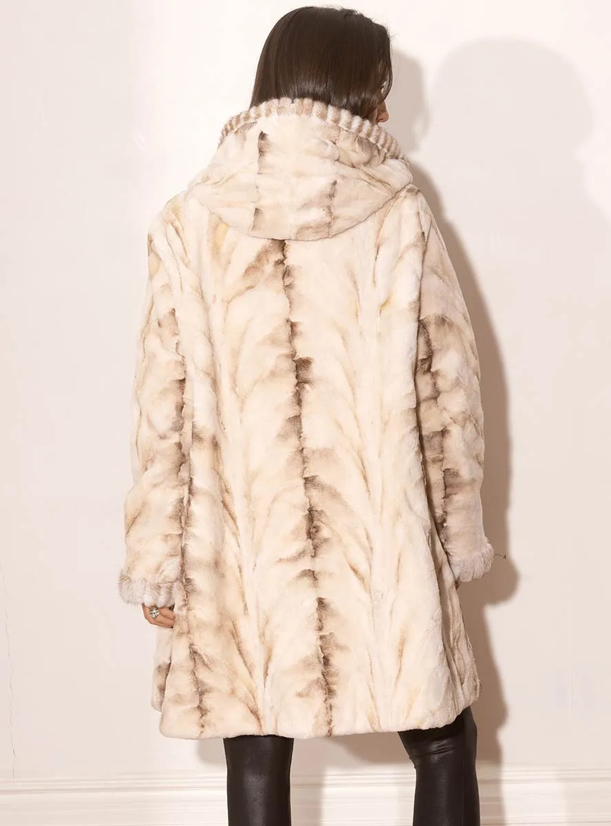 Reversible Sheared Mink Fur Stroller with Hood