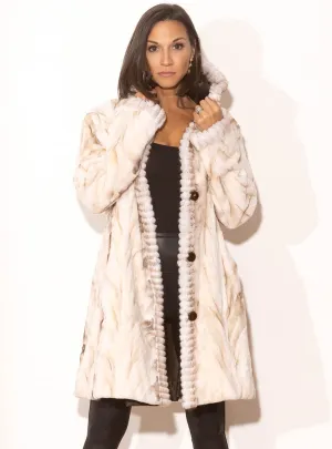 Reversible Sheared Mink Fur Stroller with Hood