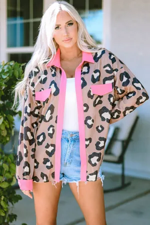 Ribbed Contrasting Trim Collared Jacket
