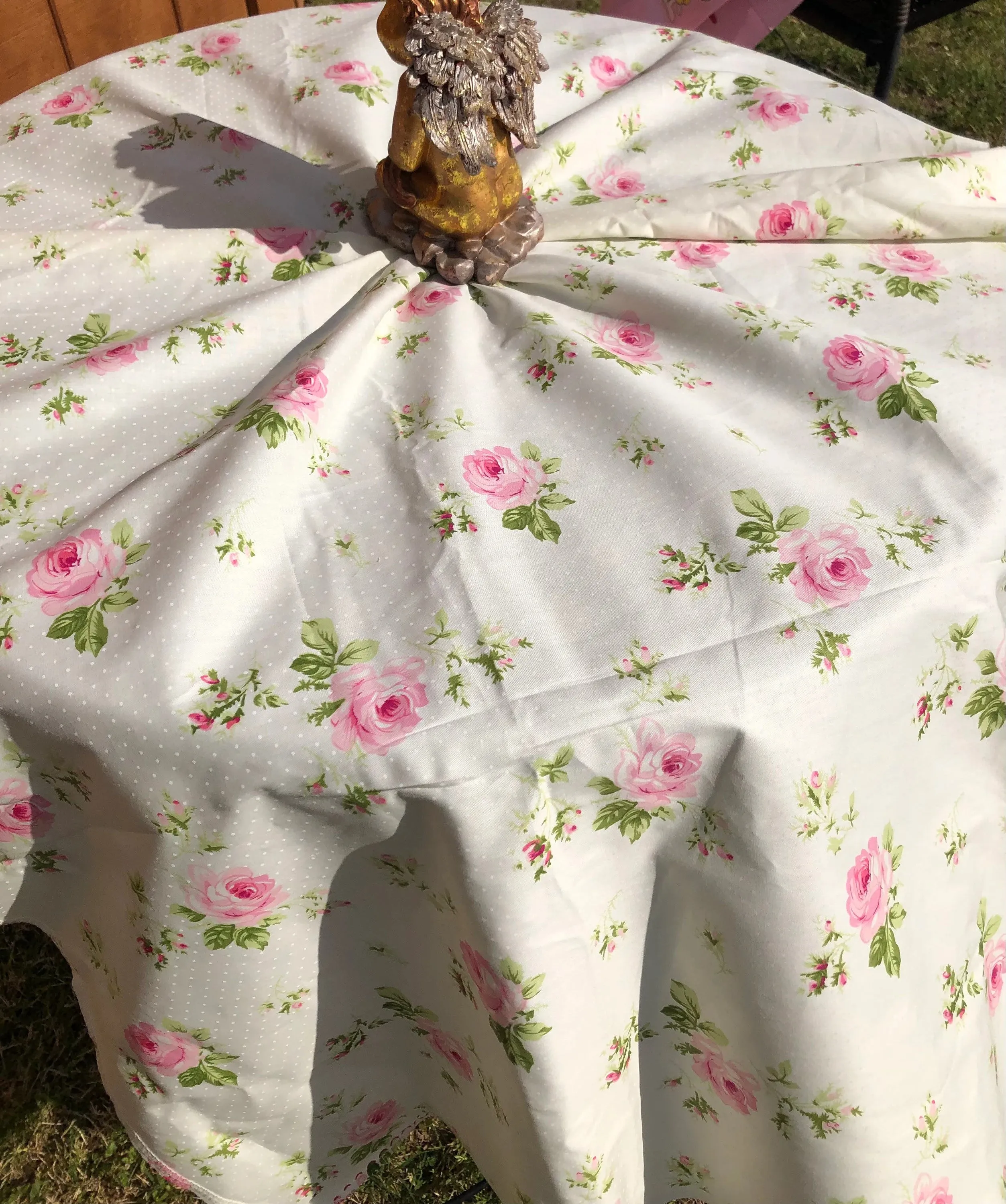 Romantic Victorian French Ivory Rose Cotton