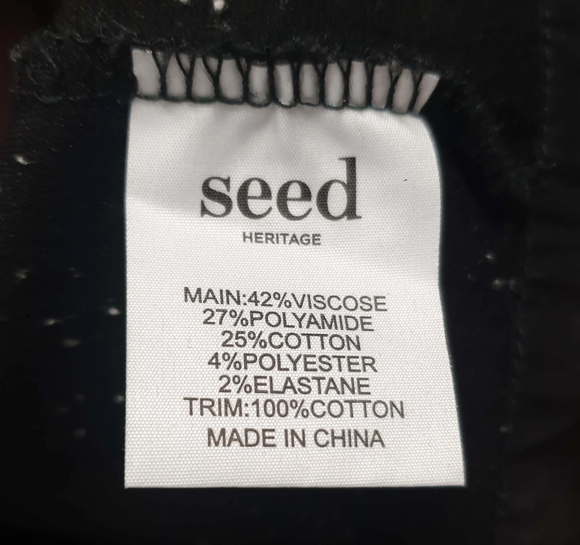 Seed black speckled jumper size S