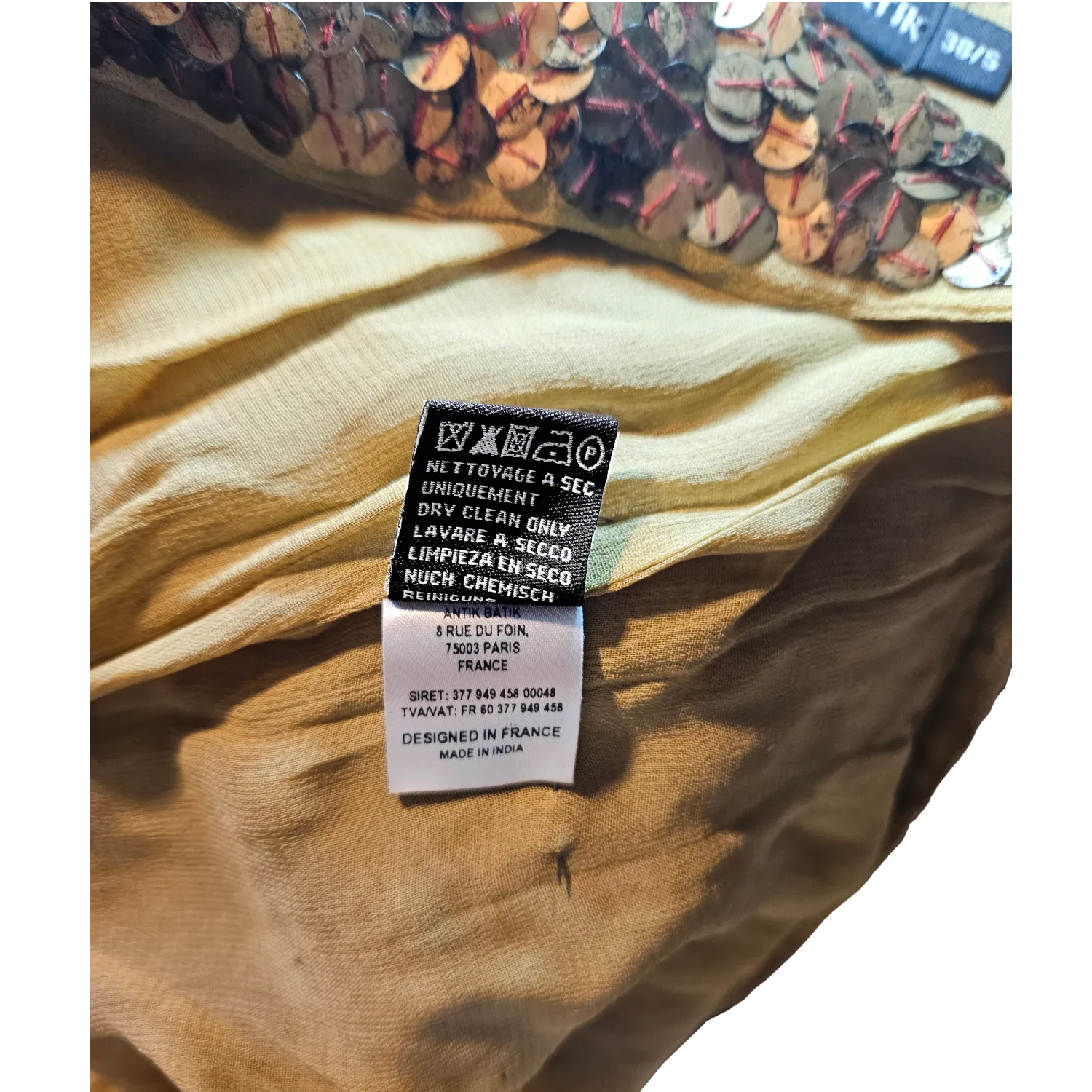 Sequined Gold Tunic - Antik Batik