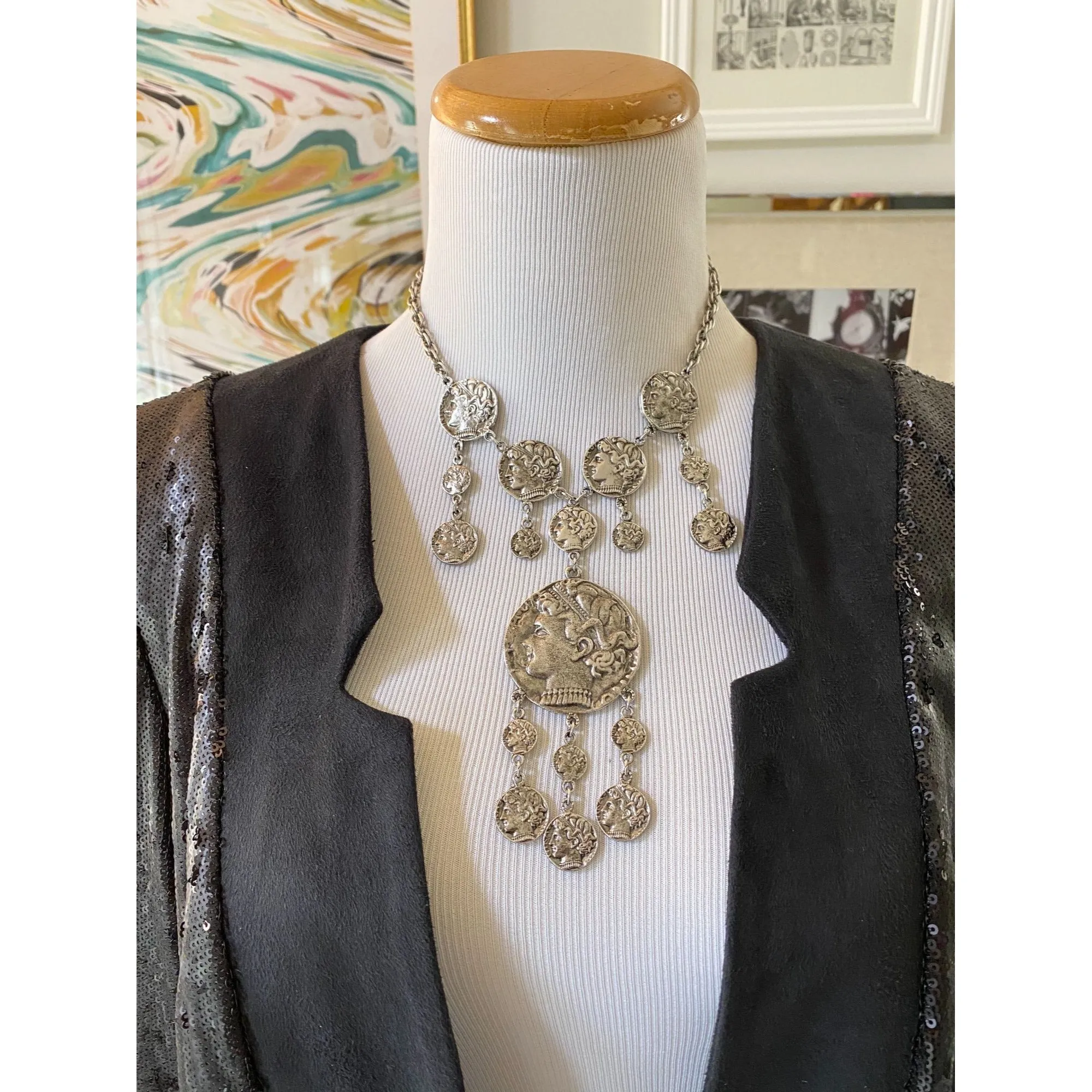 Shonda Black Ultra Suede Sequined Jacket