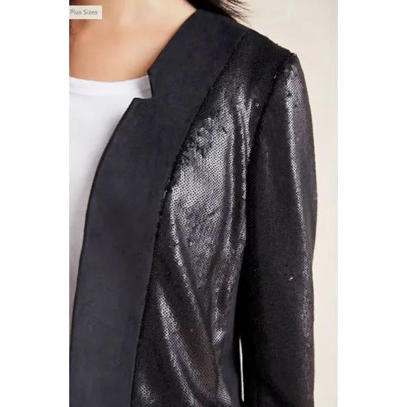 Shonda Black Ultra Suede Sequined Jacket